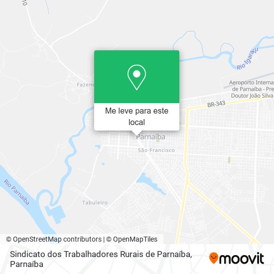 Sindicato dos Trabalhadores Rurais de Parnaíba mapa