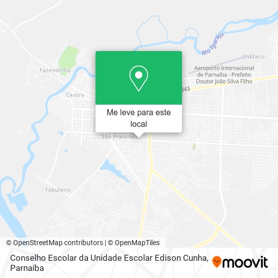 Conselho Escolar da Unidade Escolar Edison Cunha mapa