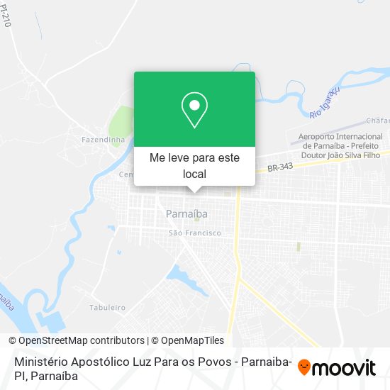 Ministério Apostólico Luz Para os Povos - Parnaiba-PI mapa