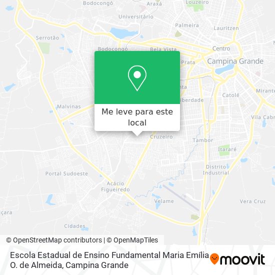 Escola Estadual de Ensino Fundamental Maria Emília O. de Almeida mapa