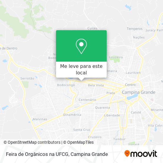 Feira de Orgânicos na UFCG mapa