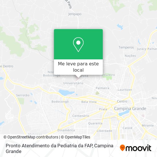 Pronto Atendimento da Pediatria da FAP mapa
