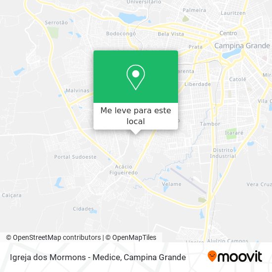 Igreja dos Mormons - Medice mapa