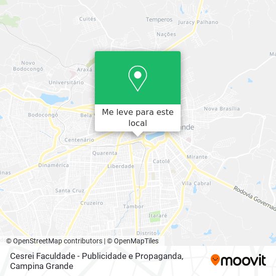 Cesrei Faculdade - Publicidade e Propaganda mapa