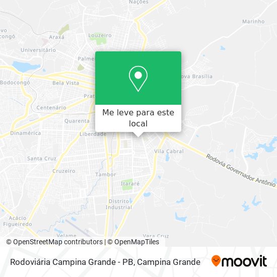 Rodoviária Campina Grande - PB mapa