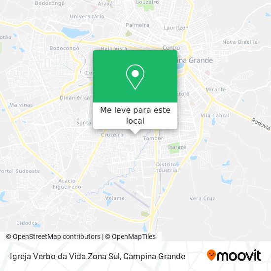 Igreja Verbo da Vida Zona Sul mapa