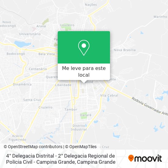 4° Delegacia Distrital - 2° Delegacia Regional de Polícia Civil - Campina Grande mapa