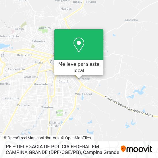 PF – DELEGACIA DE POLÍCIA FEDERAL EM CAMPINA GRANDE (DPF / CGE / PB) mapa