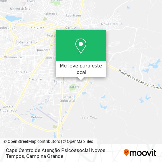 Caps Centro de Atenção Psicossocial Novos Tempos mapa