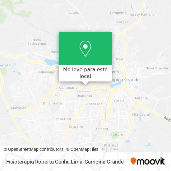 Físioterapia Roberta Cunha Lima mapa