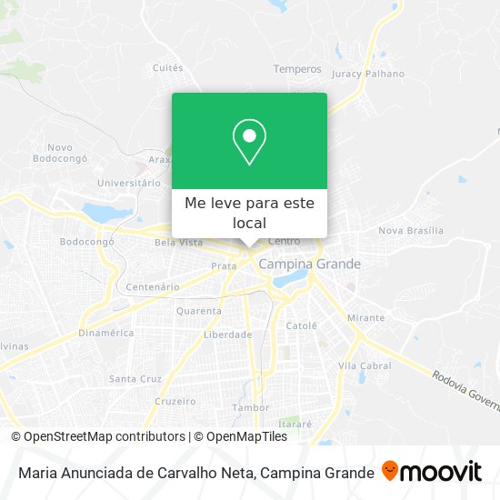 Maria Anunciada de Carvalho Neta mapa