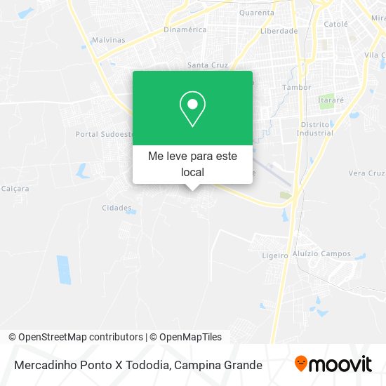 Mercadinho Ponto X Tododia mapa