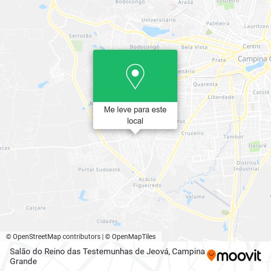 Salão do Reino das Testemunhas de Jeová mapa