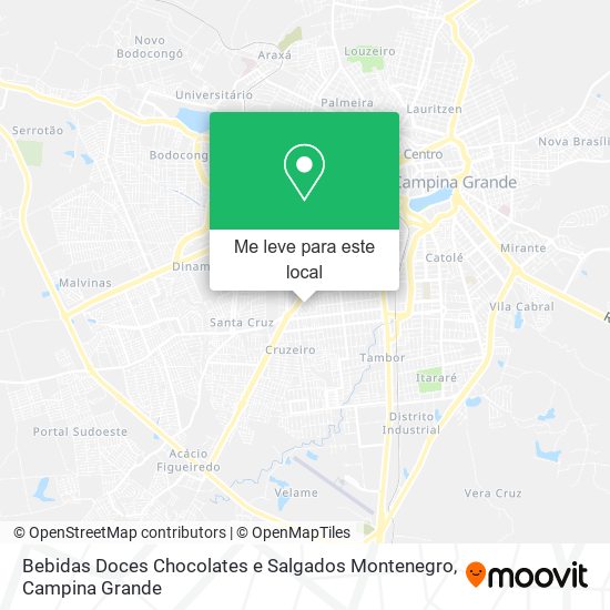 Bebidas Doces Chocolates e Salgados Montenegro mapa