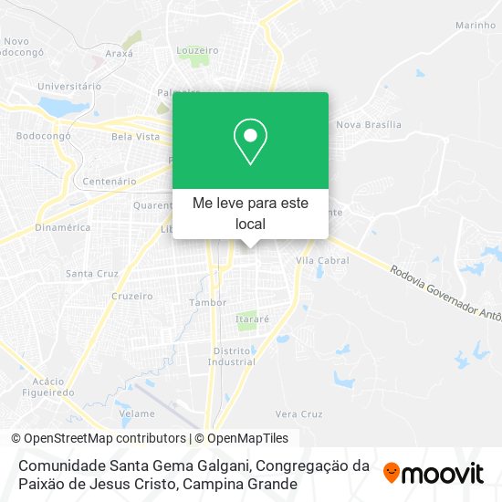 Comunidade Santa Gema Galgani, Congregaçäo da Paixäo de Jesus Cristo mapa