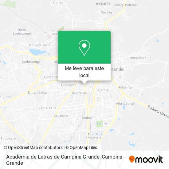 Academia de Letras de Campina Grande mapa