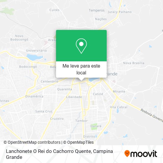 Lanchonete O Rei do Cachorro Quente mapa
