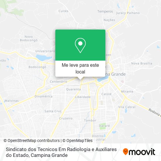 Sindicato dos Tecnicos Em Radiologia e Auxiliares do Estado mapa