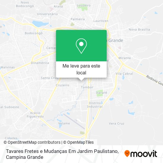 Tavares Fretes e Mudanças Em Jardim Paulistano mapa