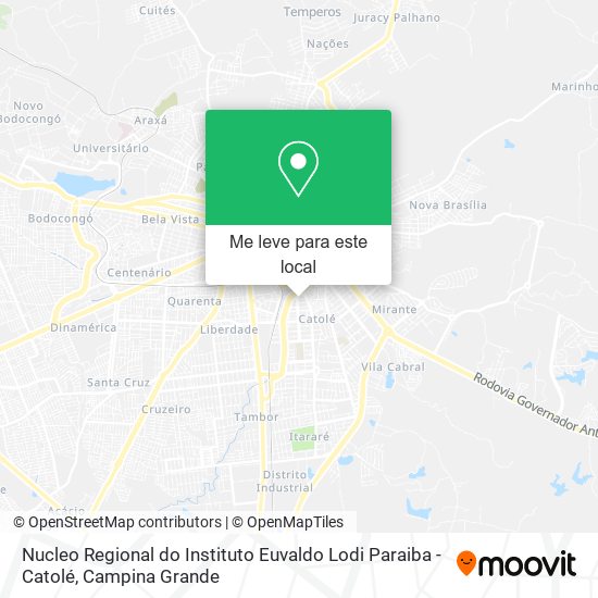 Nucleo Regional do Instituto Euvaldo Lodi Paraiba - Catolé mapa