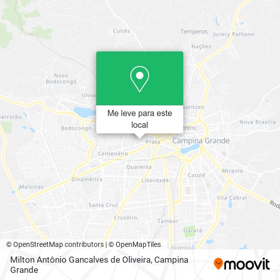 Milton Antônio Gancalves de Oliveira mapa