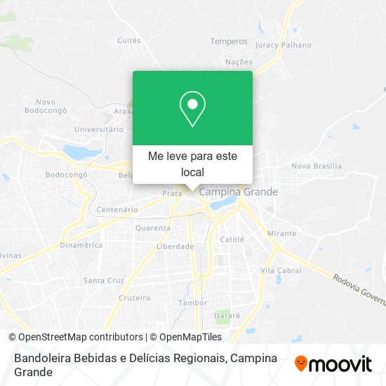 Bandoleira Bebidas e Delícias Regionais mapa
