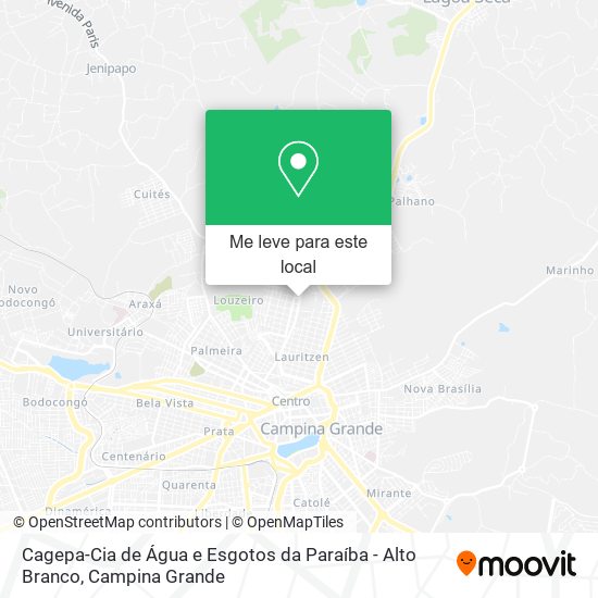 Cagepa-Cia de Água e Esgotos da Paraíba - Alto Branco mapa