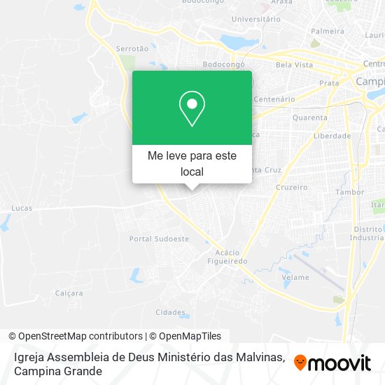 Igreja Assembleia de Deus Ministério das Malvinas mapa