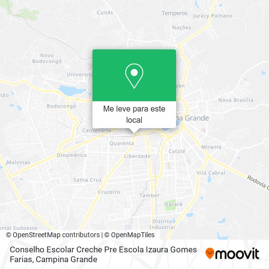 Conselho Escolar Creche Pre Escola Izaura Gomes Farias mapa