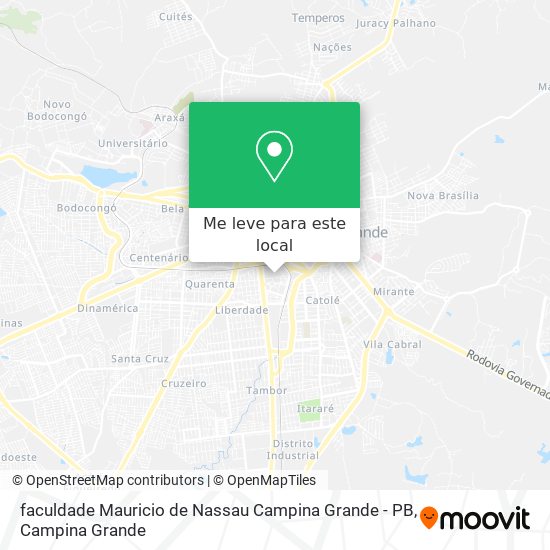 faculdade Mauricio de Nassau Campina Grande - PB mapa