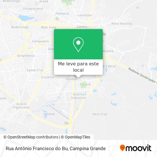 Rua Antônio Francisco do Bu mapa