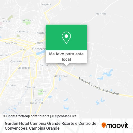 Garden Hotel Campina Grande Rizorte e Centro de Convenções mapa