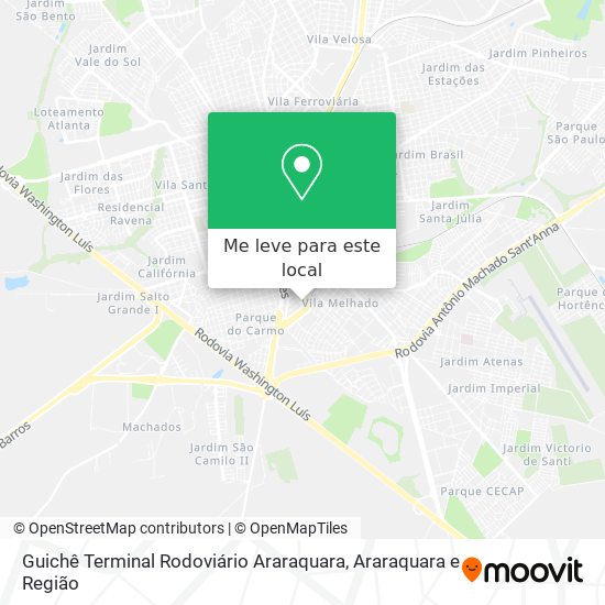 Guichê Terminal Rodoviário Araraquara mapa