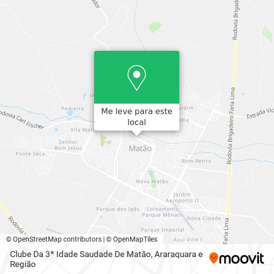 Clube Da 3ª Idade Saudade De Matão mapa