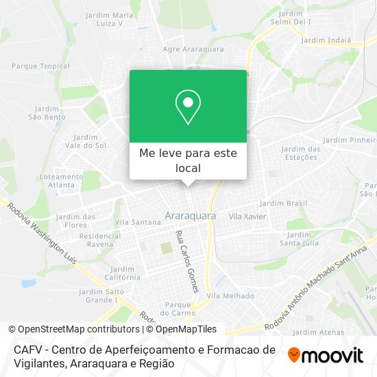 CAFV - Centro de Aperfeiçoamento e Formacao de Vigilantes mapa