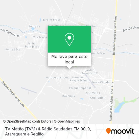 TV Matão (TVM) & Rádio Saudades FM 90, 9 mapa