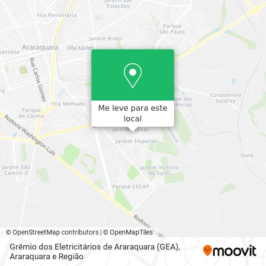 Grêmio dos Eletricitários de Araraquara (GEA) mapa