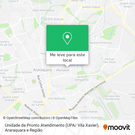 Unidade de Pronto Atendimento (UPA/ Vila Xavier) mapa