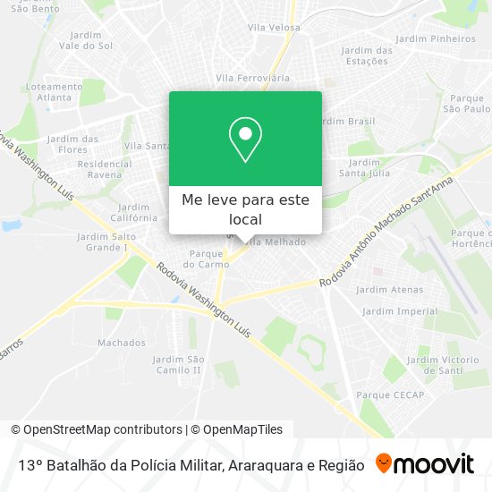 13º Batalhão da Polícia Militar mapa