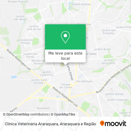 Clinica Veterinária Araraquara mapa