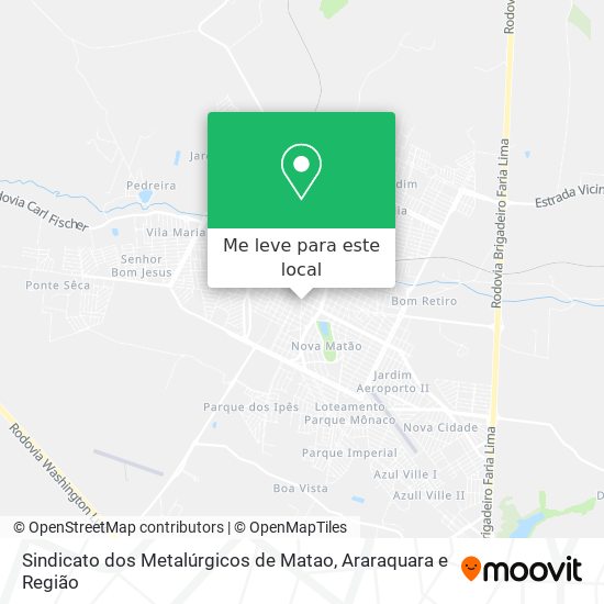 Sindicato dos Metalúrgicos de Matao mapa