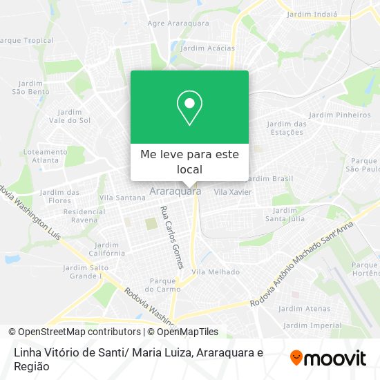 Linha Vitório de Santi/ Maria Luiza mapa