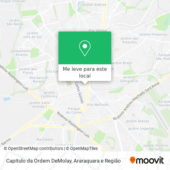 Capítulo da Ordem DeMolay mapa