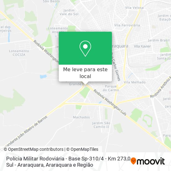 Polícia Militar Rodoviária - Base Sp-310 / 4 - Km 273,0 Sul - Araraquara mapa