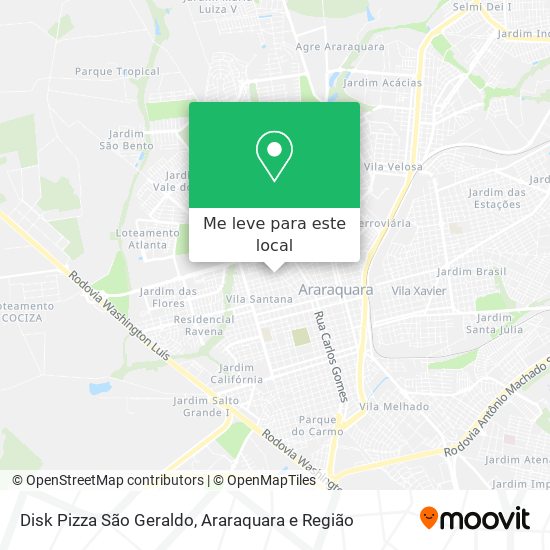 Disk Pizza São Geraldo mapa