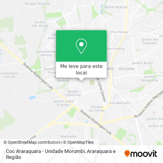 Coc Araraquara - Unidade Morumbi mapa