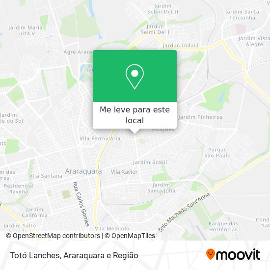 Totó Lanches mapa