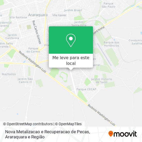 Nova Metalizacao e Recuperacao de Pecas mapa