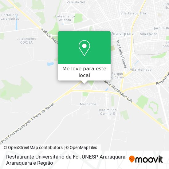 Restaurante Universitário da Fcl, UNESP Araraquara mapa