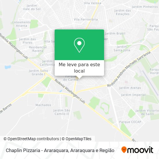 Chaplin Pizzaria - Araraquara mapa
